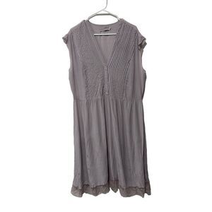4 Love And Liberty Johnny Was Sleeveless V-Neck Silk Blend Mini Dress Gray Sz L
